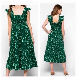 Hill House Home Emerald Botanical Poplin Ellie Nap Dress